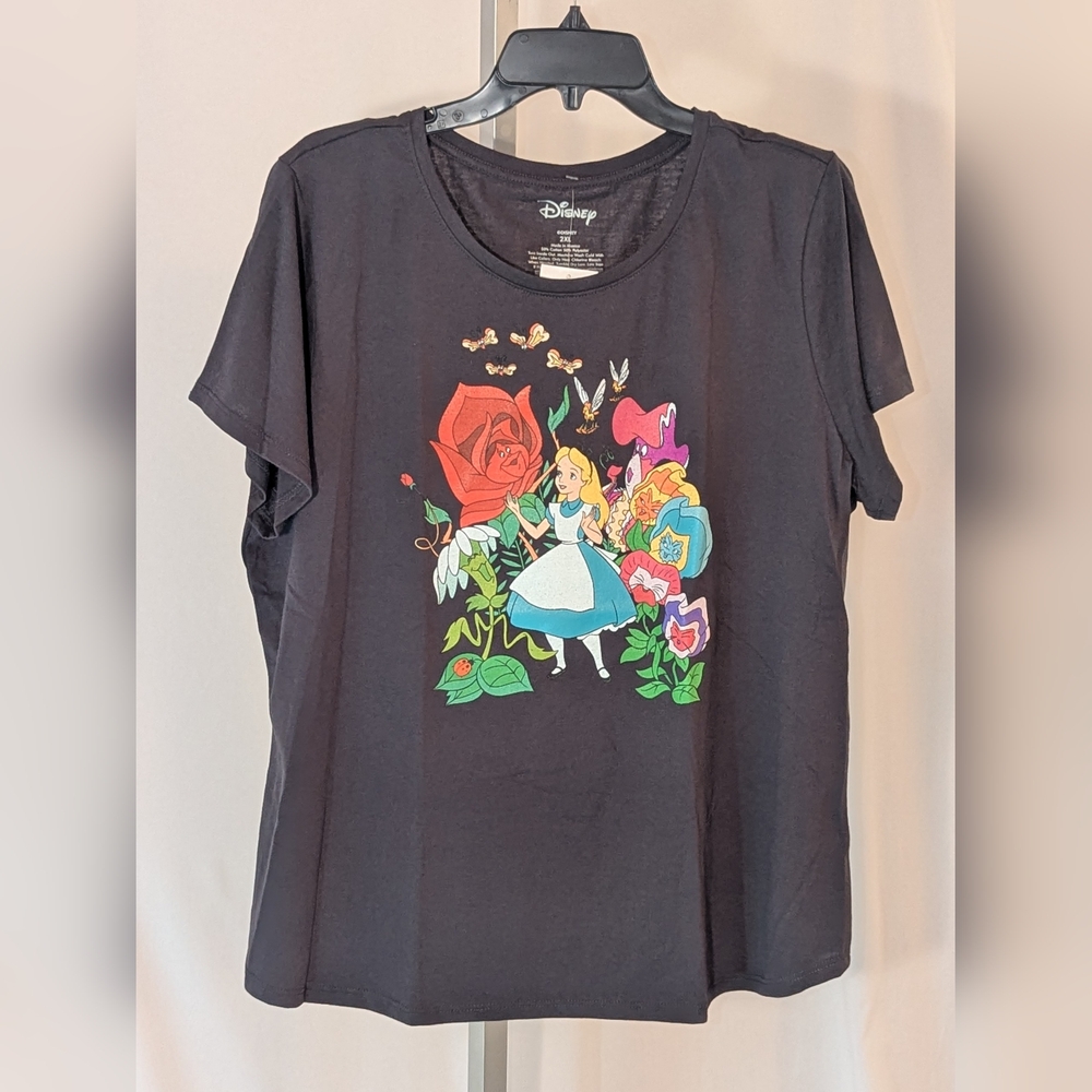 Disney Dark Gray Alice in Wonderland Graphic Tee Sz XXL NWT - Picture 7 of 9
